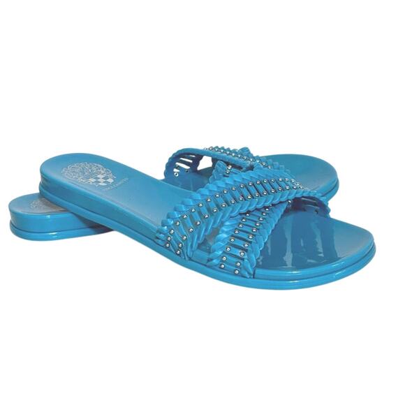 Vince CAMUTO Women’s Erindra Embellished Jelly Slide Sandals Size 7 Turquoise - Picture 3 of 9